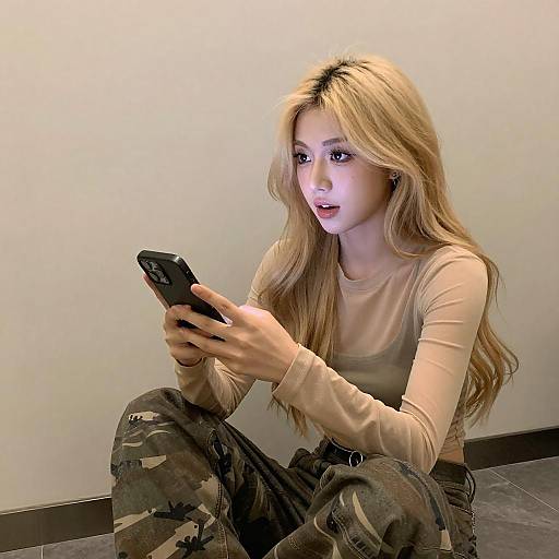 Young Woman with Smartphone Portrait