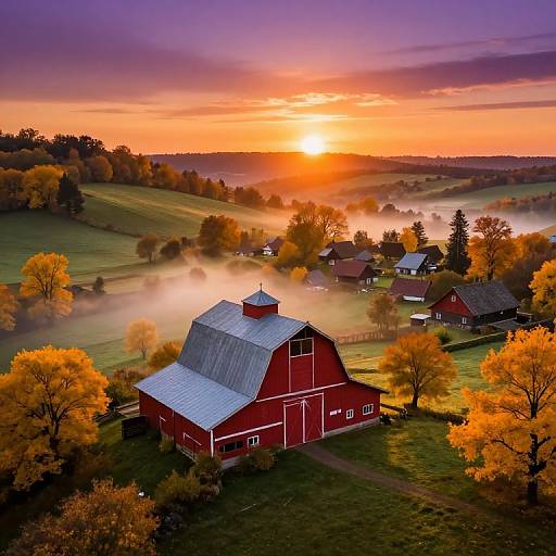 Autumnal Bird's Eye View Scene