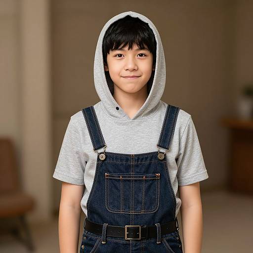 Smiling Youth in Halloween Outfit