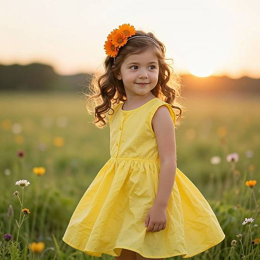 Joyful Girl in Sunny Meadow