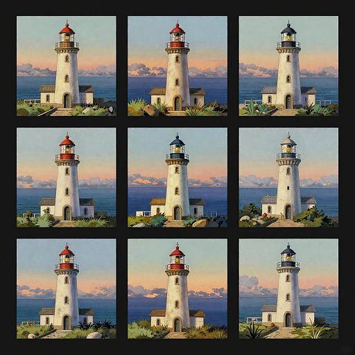 Lighthouse Storyboard Sketches at Dawn