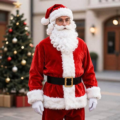 Adult Santa Suit on Christmas Street