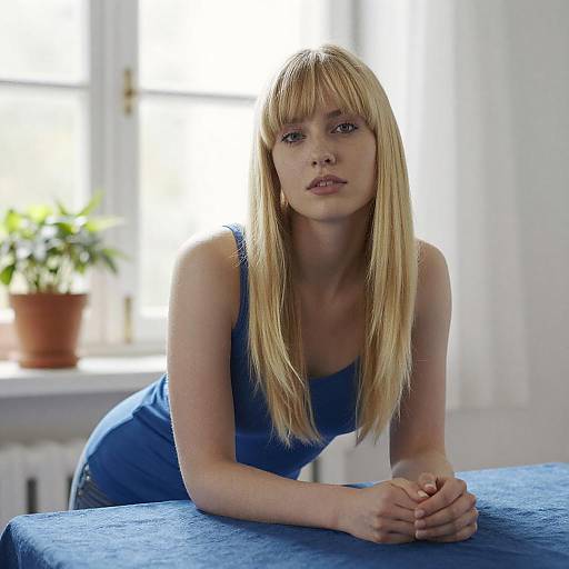 Young Blonde Woman by Window