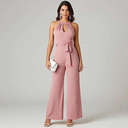 Retro Pink Polka Dot Jumpsuit Style