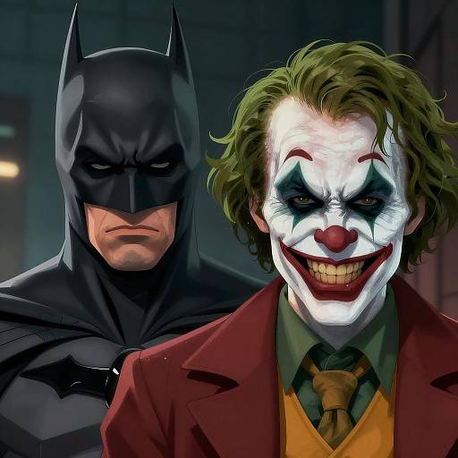 Digital Illustration of Batman and Joker