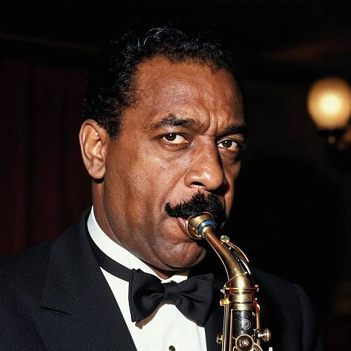 1960s Jazz Musician Playing Saxophone