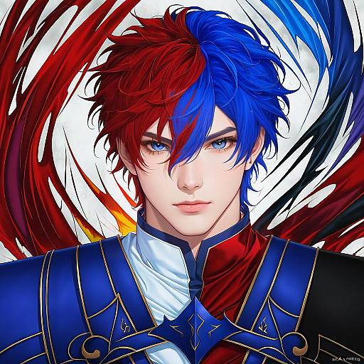 Illustration of Alear (male) (fire emblem), fire emblem in the style of Janong