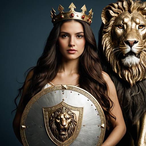 Goddess Athena with Lion Shield Photography