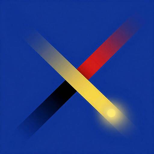 Blue Geometric Depth with Yellow Glow