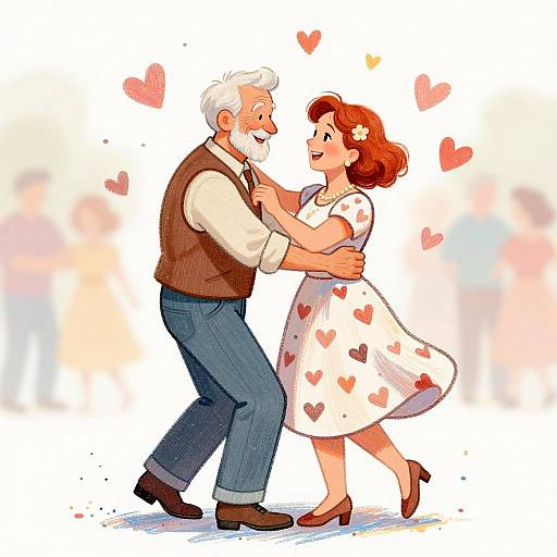 Joyful Dance of an Elderly Couple