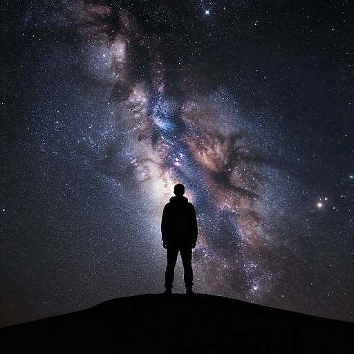 Solitary Figure at Cosmic Edge