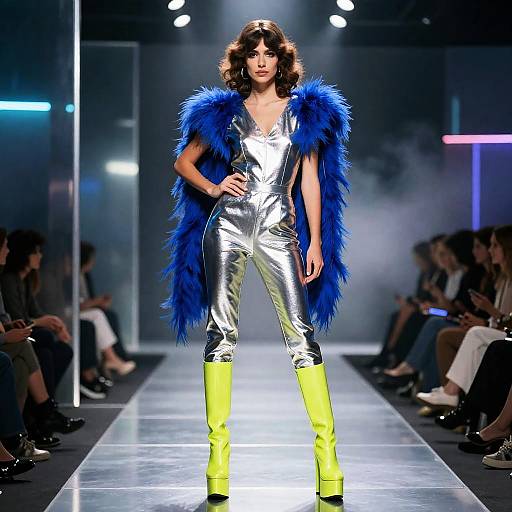 Iridescent 70s Avant-Garde Runway Ensemble