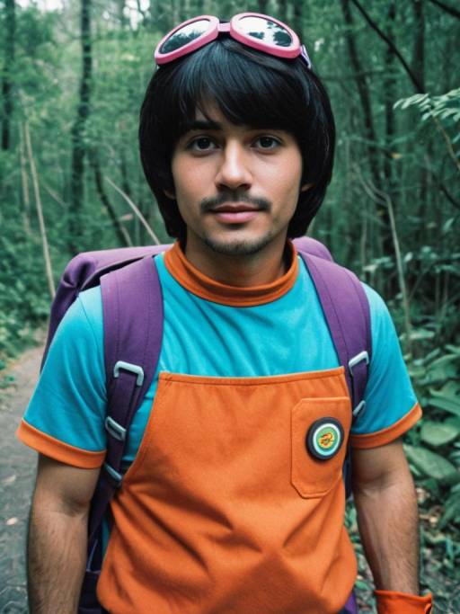 Man in Dora the Explorer Cosplay Costume