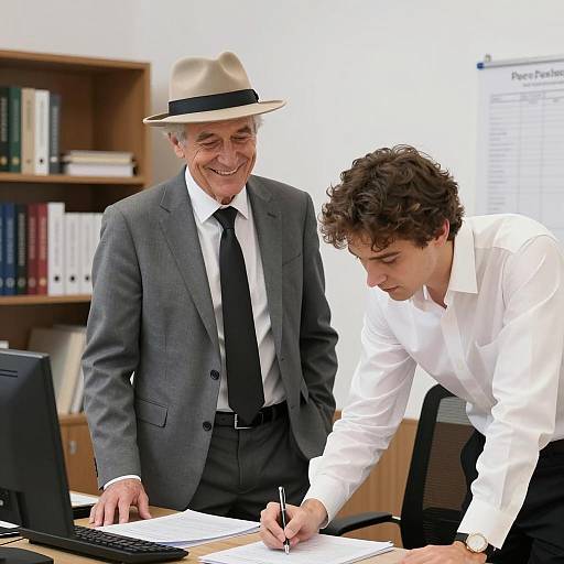 Office Scene with Two Professional Men