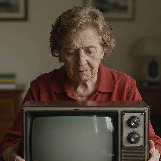 Vintage TV Elderly Woman Portrait