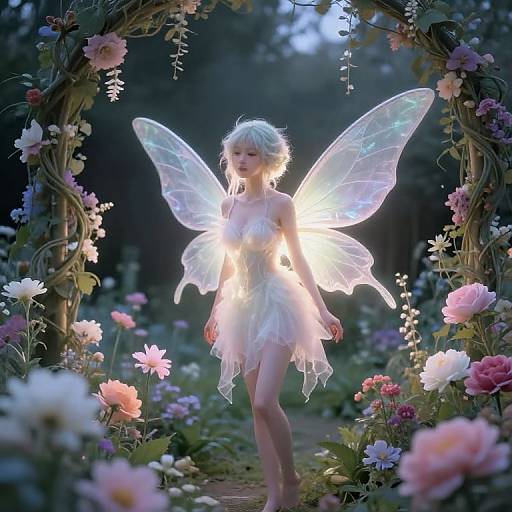 Waifish Fairy in Surreal Garden