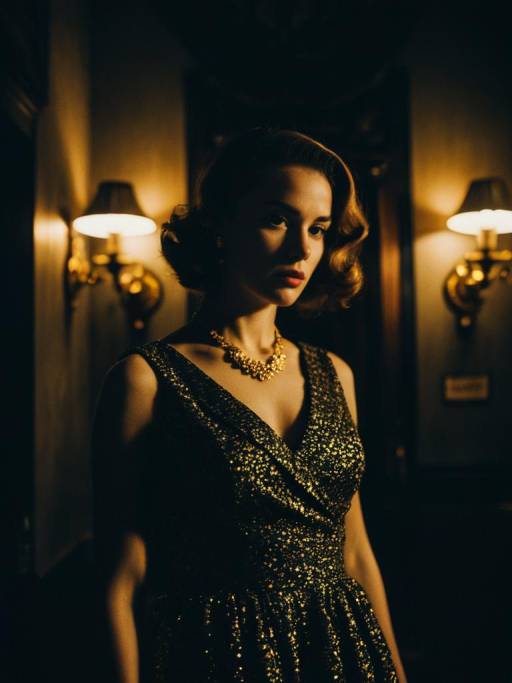 Cinematic Retro Party Dress Elegance