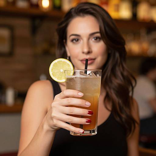 Elegant Woman Holding Cocktail
