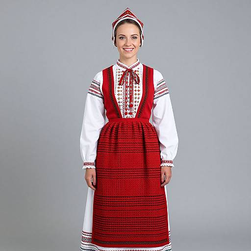 Polish Folk Costume Woman Portrait