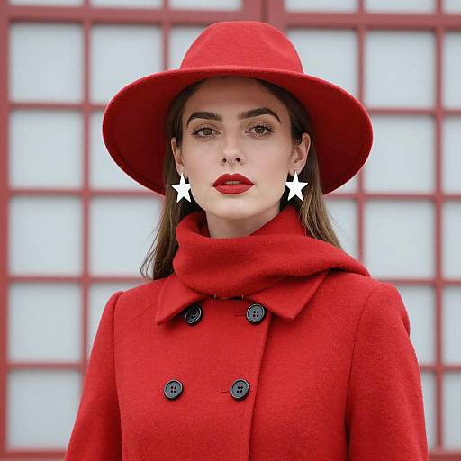 Elegant Woman in Red and Black