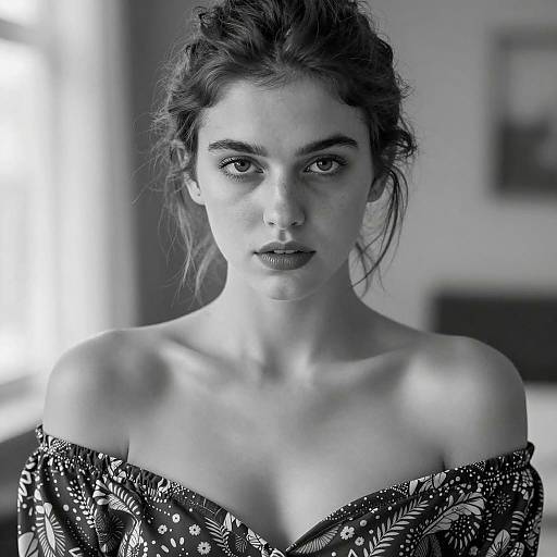 Intense Portrait of a Woman in B&W