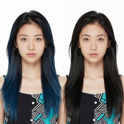 Identical Asian Women Portrait Comparison