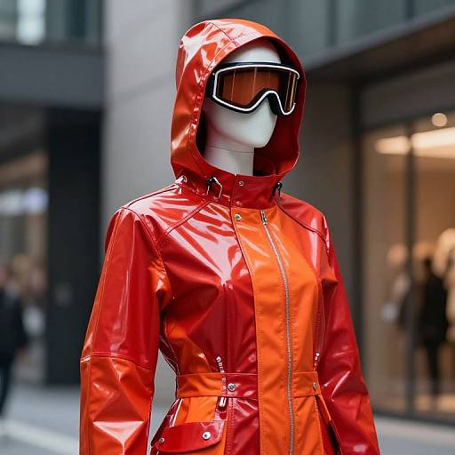 Futuristic Mannequin in Vibrant Urban Fashion