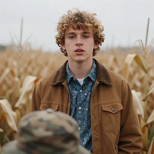 Young Man in Cornfield: A Portrait