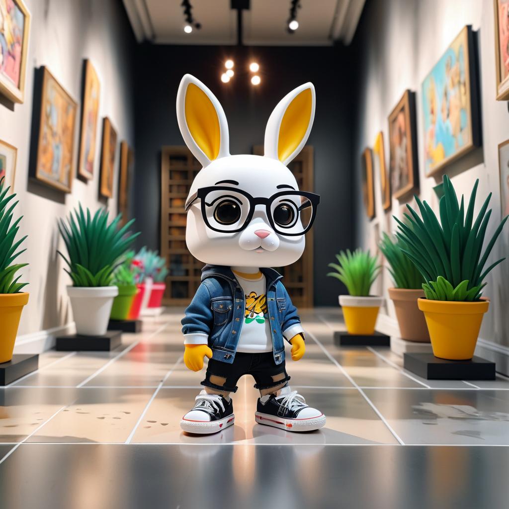 Bunny Adventure in Art Gallery