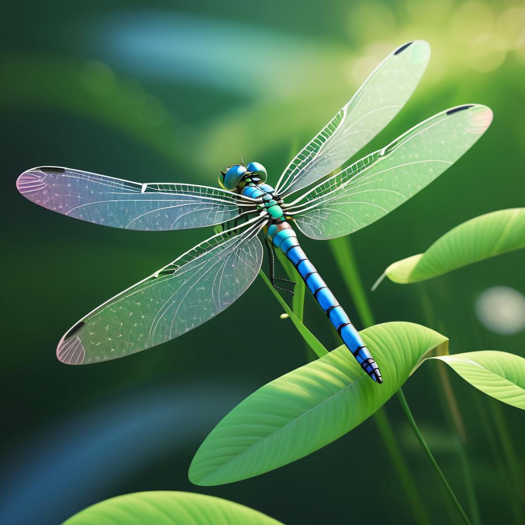 Intricate Dragonfly Amidst Floral Splendor