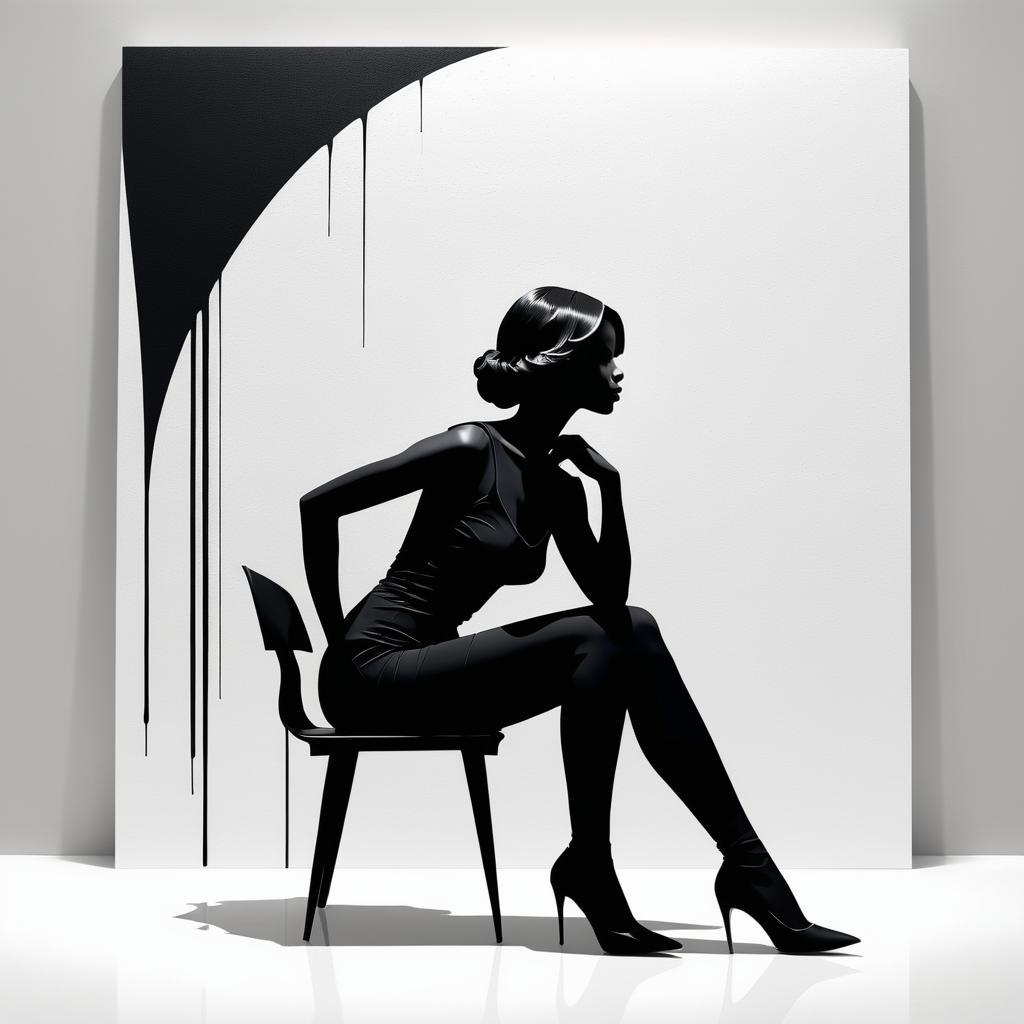 Minimalist Silhouette Art with Bold Accents