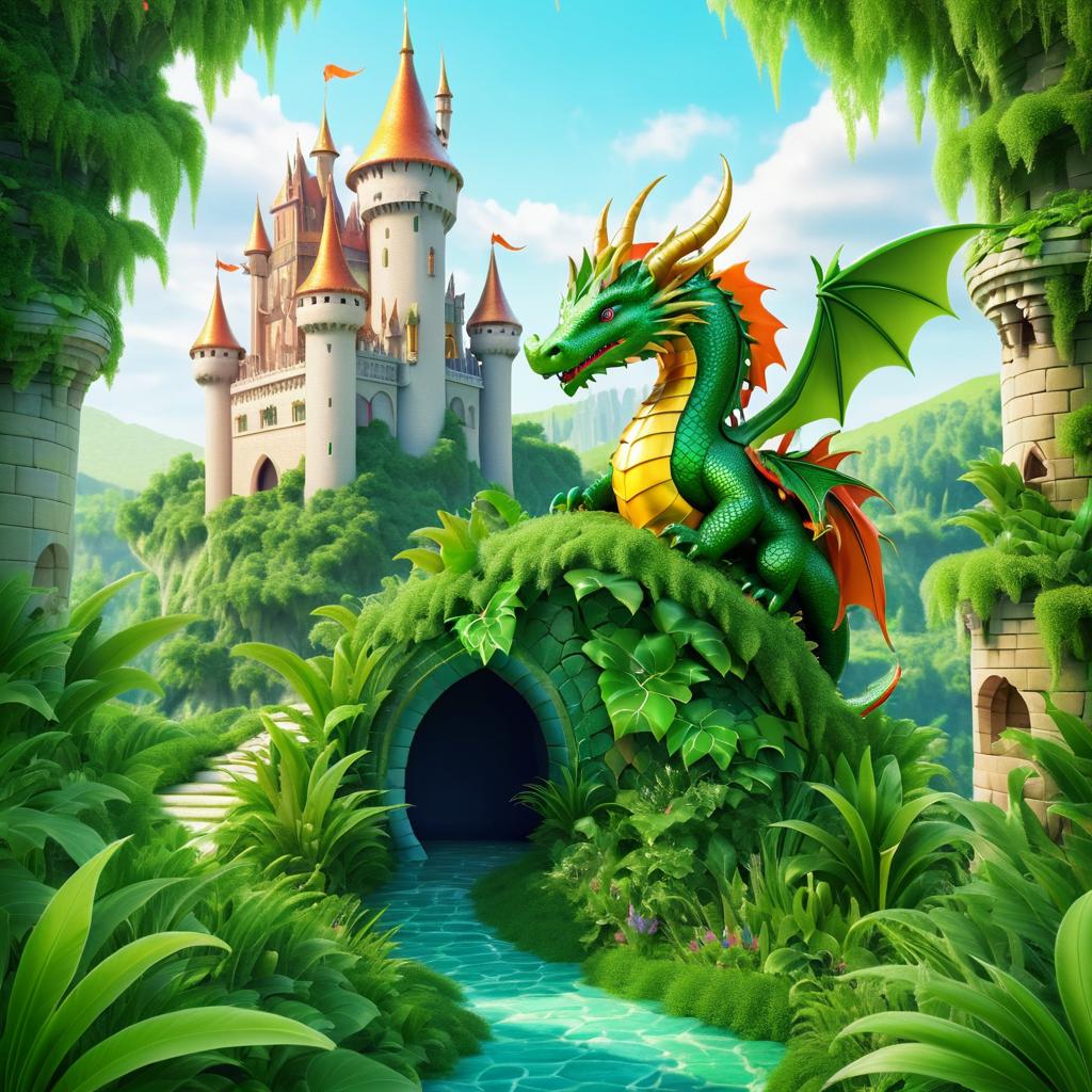 Whimsical Dragon Knight Fantasy Rescue