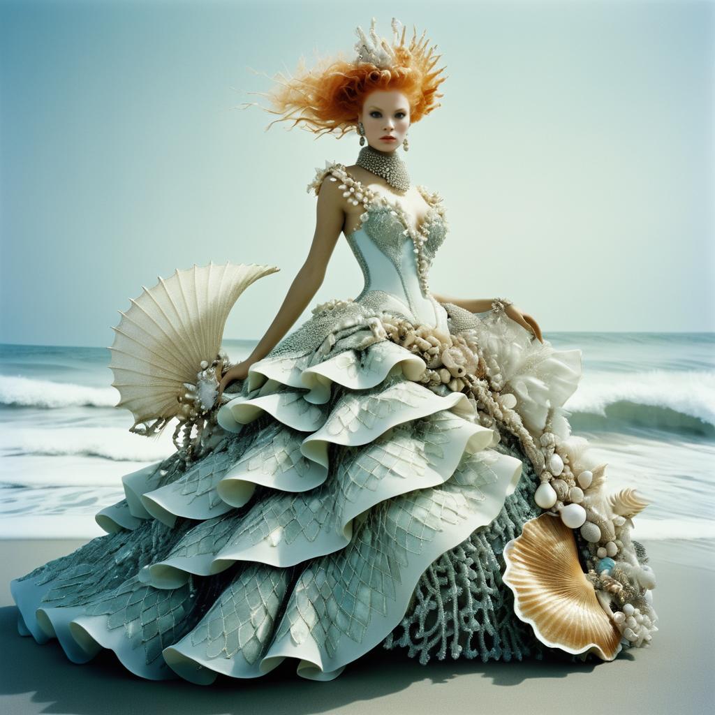 Surreal Mermaid Fashion Portrait in Detail