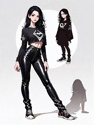 Full-Body Realistic Woman in Streetwear