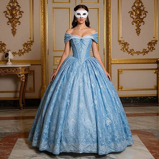 Elegant Blue Marie Antoinette Gown