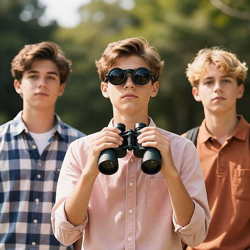 Sunny Outdoors: Three Teenage Friends