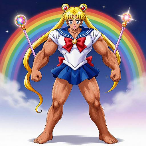 Anime Magical Crossdressing Muscle Transformation