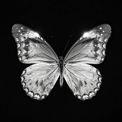 Glowing Monochrome Butterfly Wings