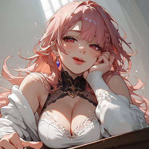 Seductive Elder Anime Character Pose