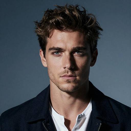 High-Contrast Portrait of Handsome Man