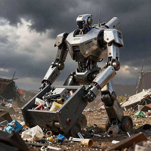 Dystopian Trash Compacting Robot