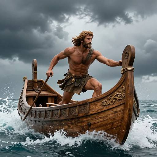 Telemachus Navigating Stormy Seas