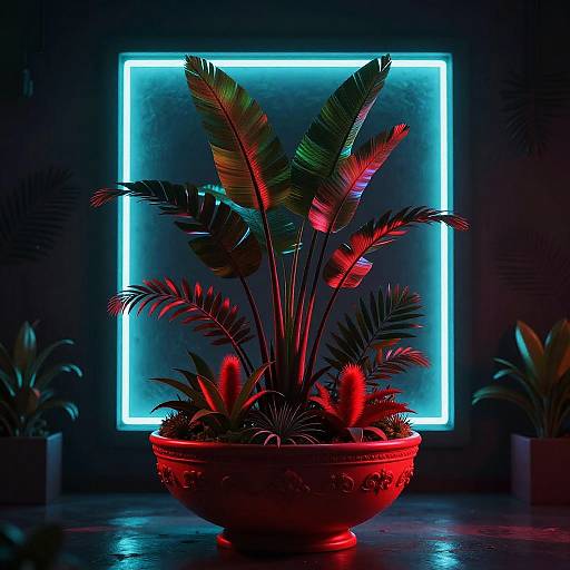 Futuristic Neon Tropical Bowl