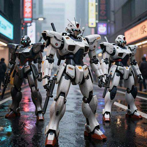 Cyberpunk Japanese Female Robot Squad