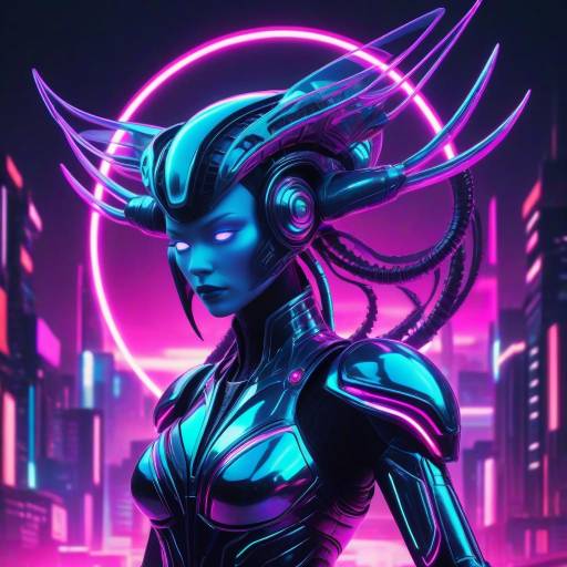 Alien Queen in Retro Futuristic Paradise