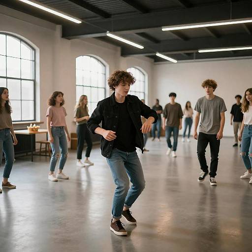 Young People Dancing in Industrial Loft