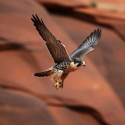 Soaring Falcon in Crimson Canyon
