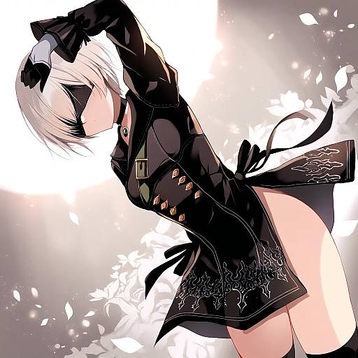 Illustration of 9s (nier:automata), nier (series) in the style of Ichiyou moka