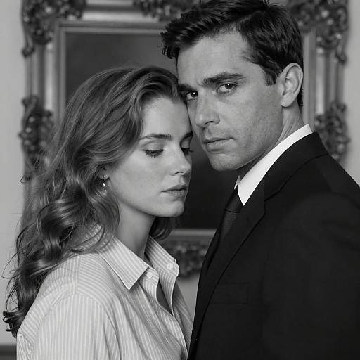 Intimate Black-and-White Embrace Photograph