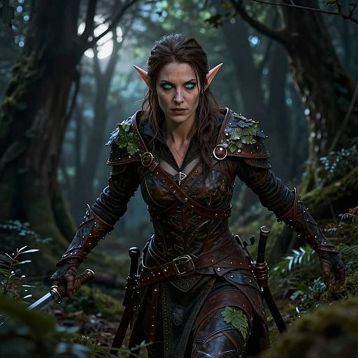 Stealthy Female Wood Elf Rogue